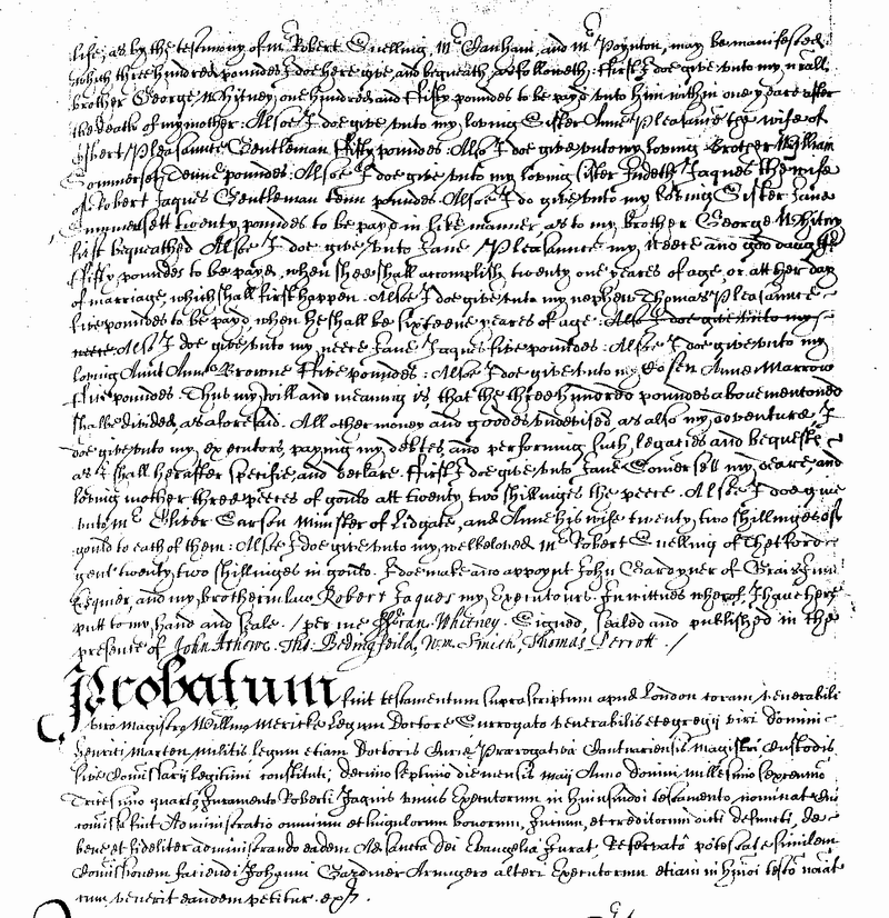 Will of Francis Whitney of Thetford, Suffolk2.png