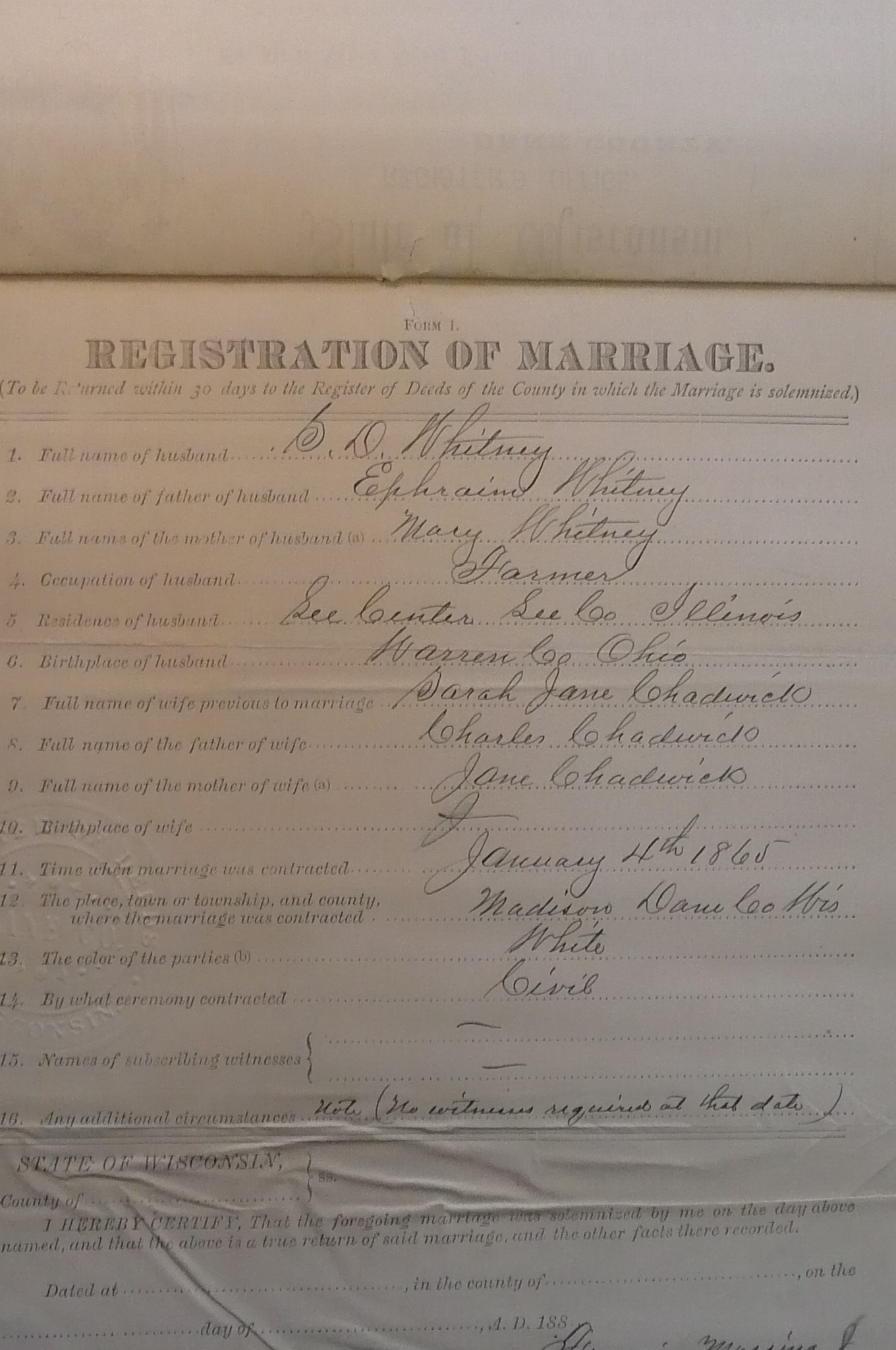 Marriage Certificate
