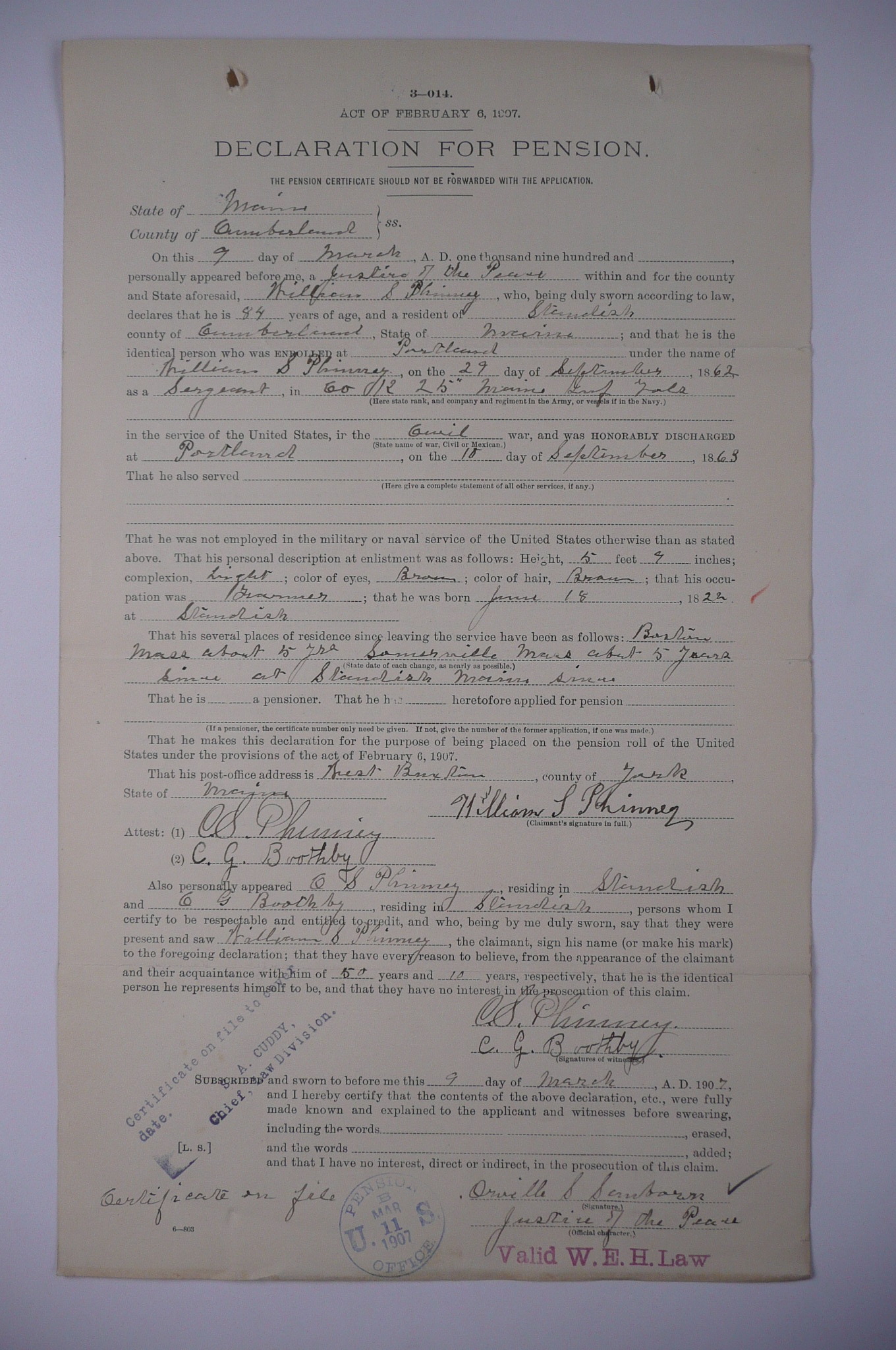 Declaration, 1907