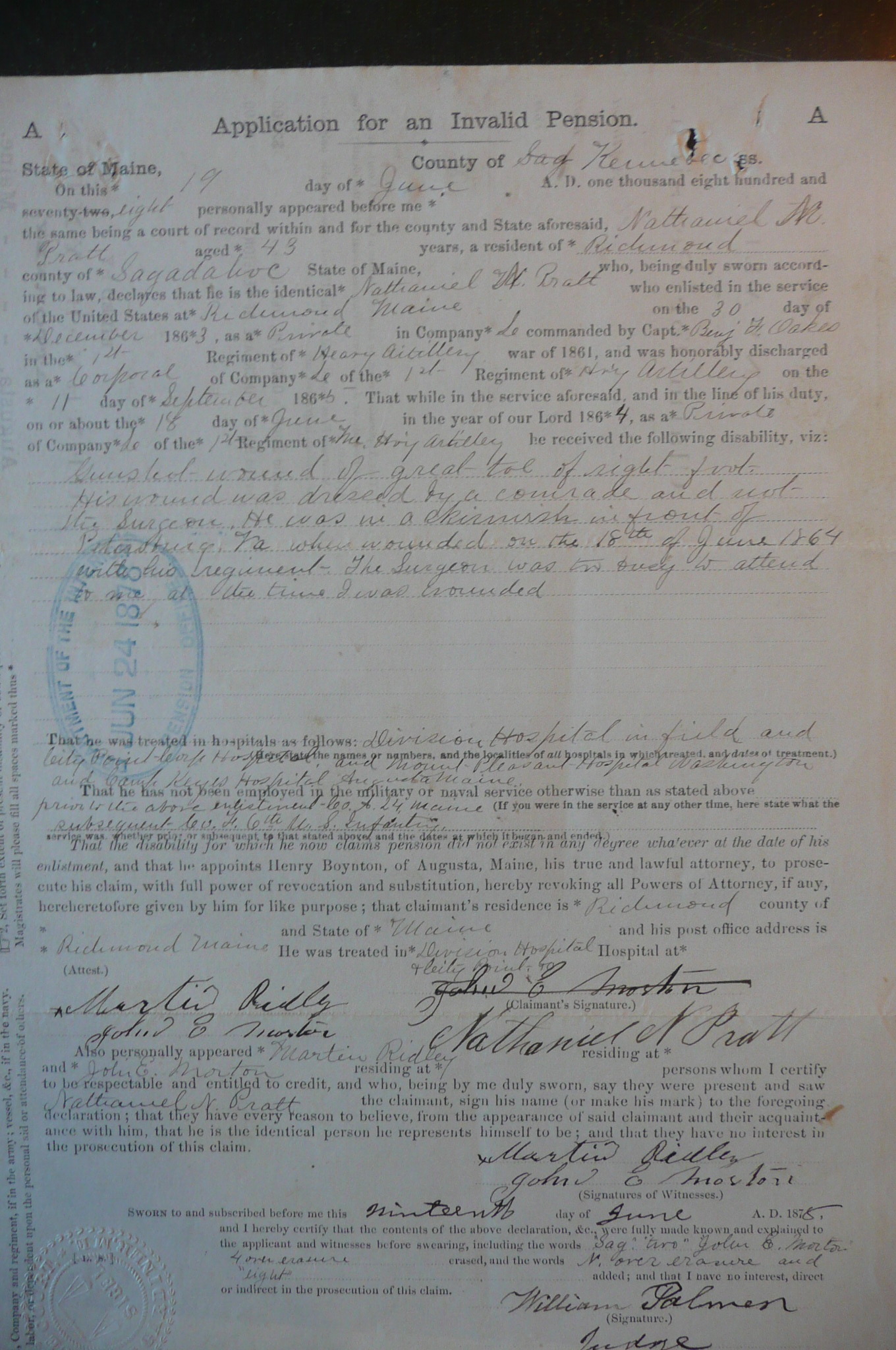Soldier's Pension Application