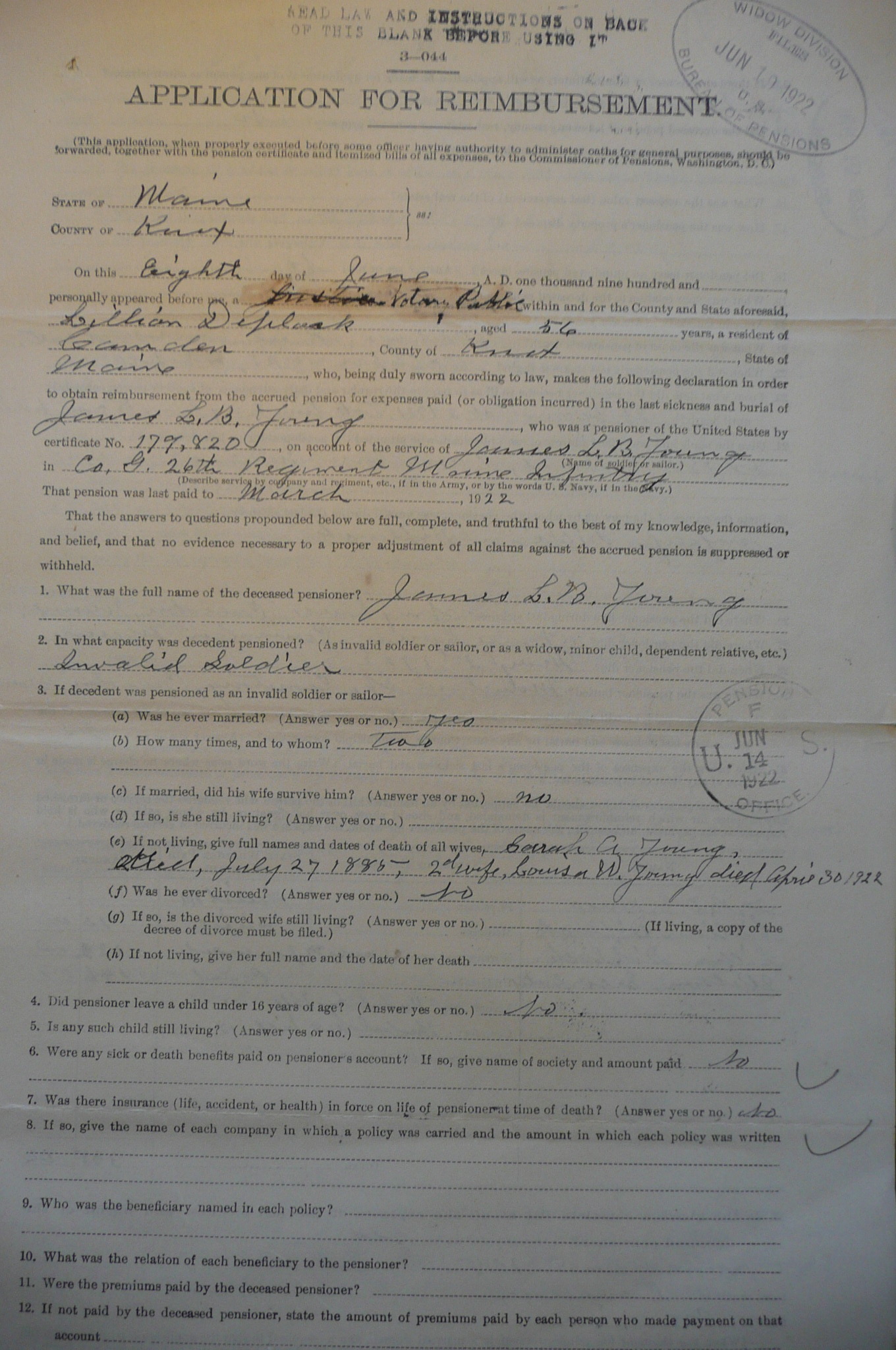 Application for Reimbursement