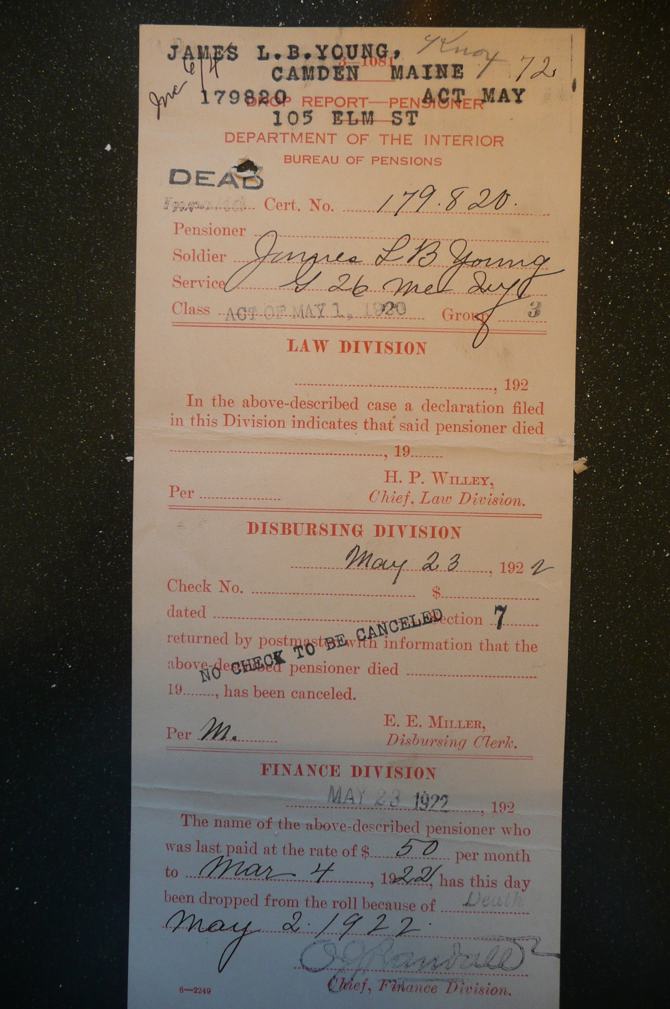 Pensioner Dropped Report