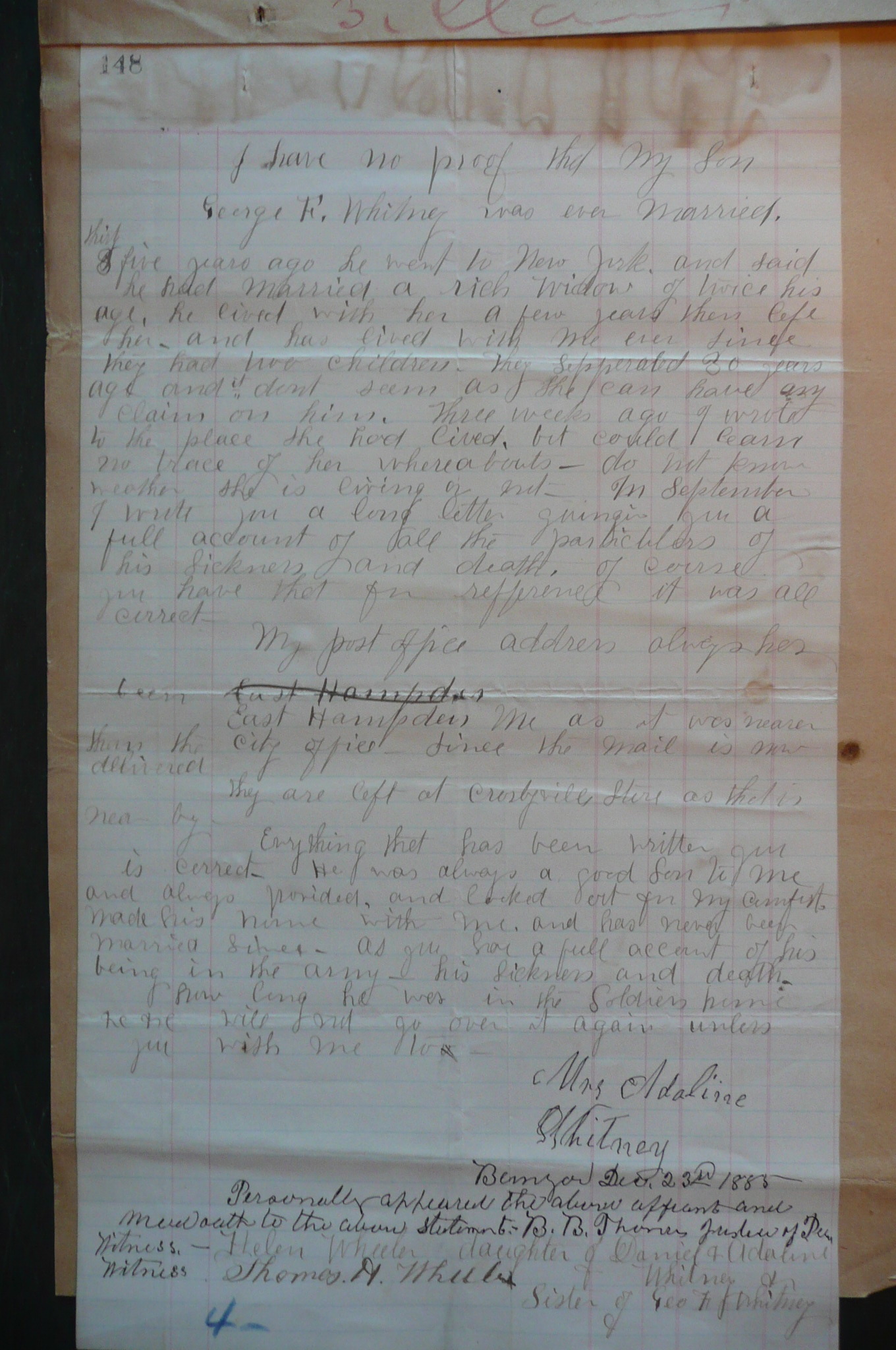 Mother's Affidavit