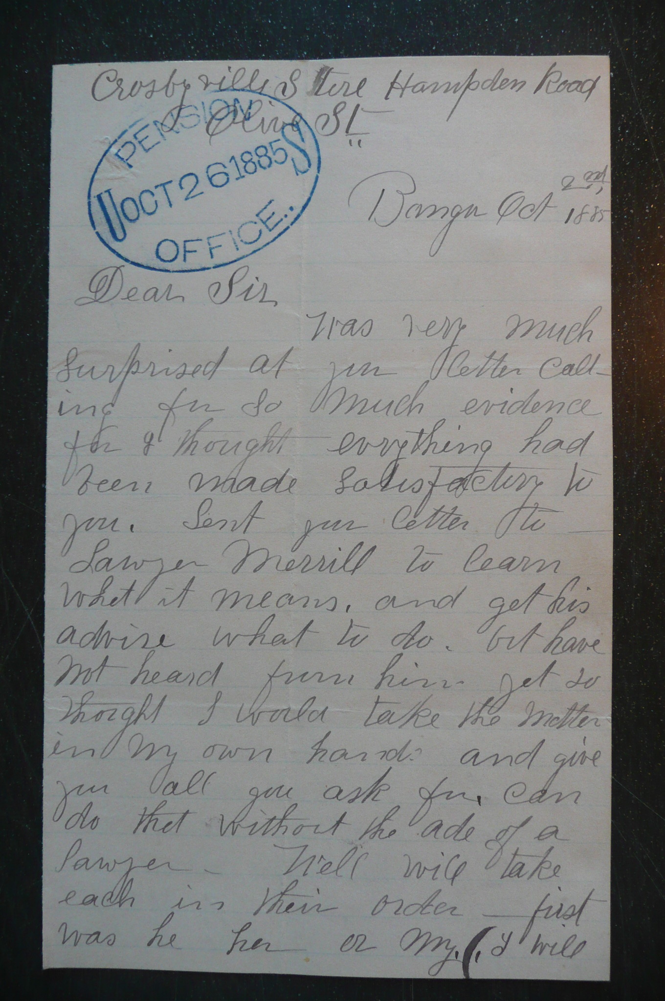 Letter from Soldier's sister, Hellen Wheeler